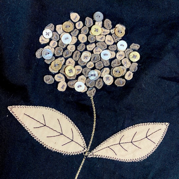 GORGEOUS Boden black cotton skirt sz 4 US (8UK) with beautiful floral details - Picture 3 of 7